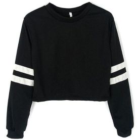 polyvore white black striped sweatshirt